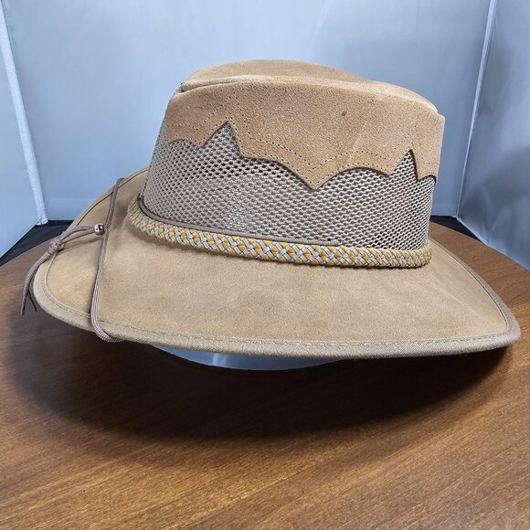 Sirocco Wide Brim Suede Sun Hat | American Hat Makers | Tan | NWT | XX-LARGE - Picture 5 of 9